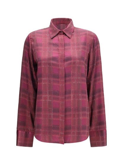 Ermanno Scervino Crystal check satin Shirt - St. Check P