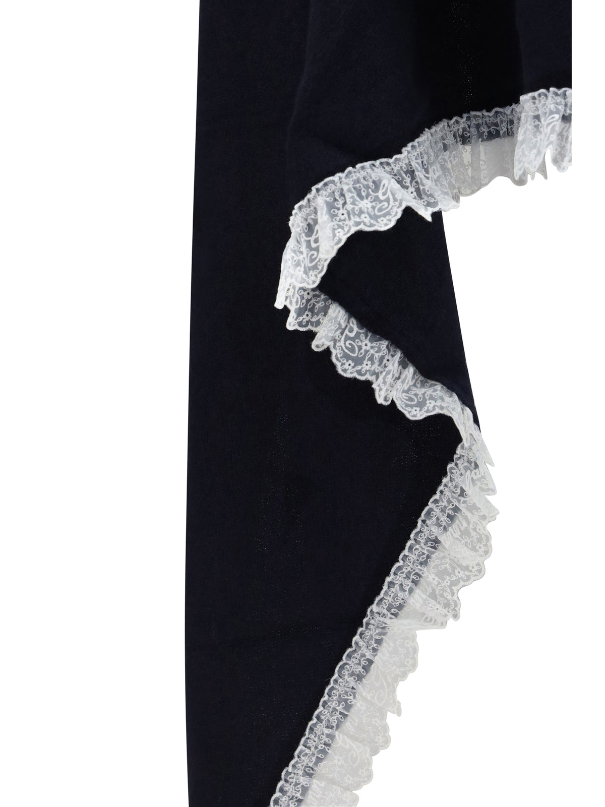 Ganni Openwork wool Cape - Sky Captain