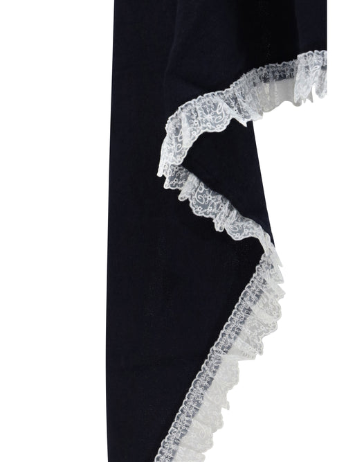Ganni Openwork wool Cape - Sky Captain