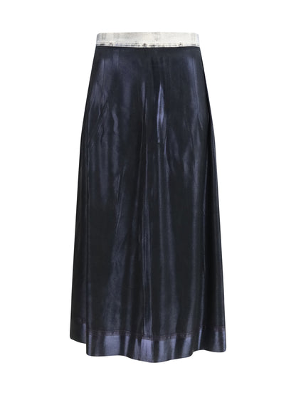 Maison Margiela Foil-treated midi Skirt - Black