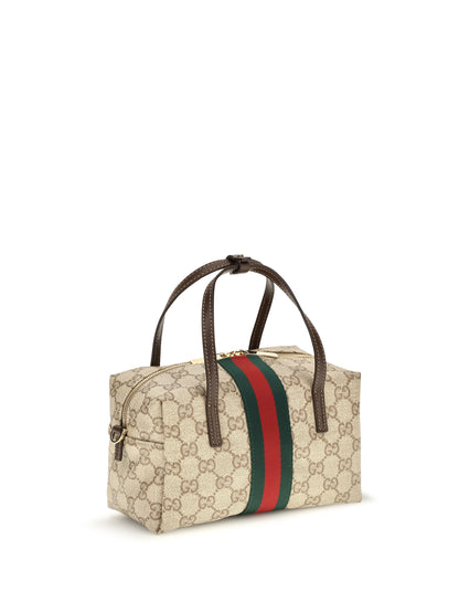 Gucci Mini Boston Handbag with Web stripe - Vin.San.Br/Dk.Br/Vrv