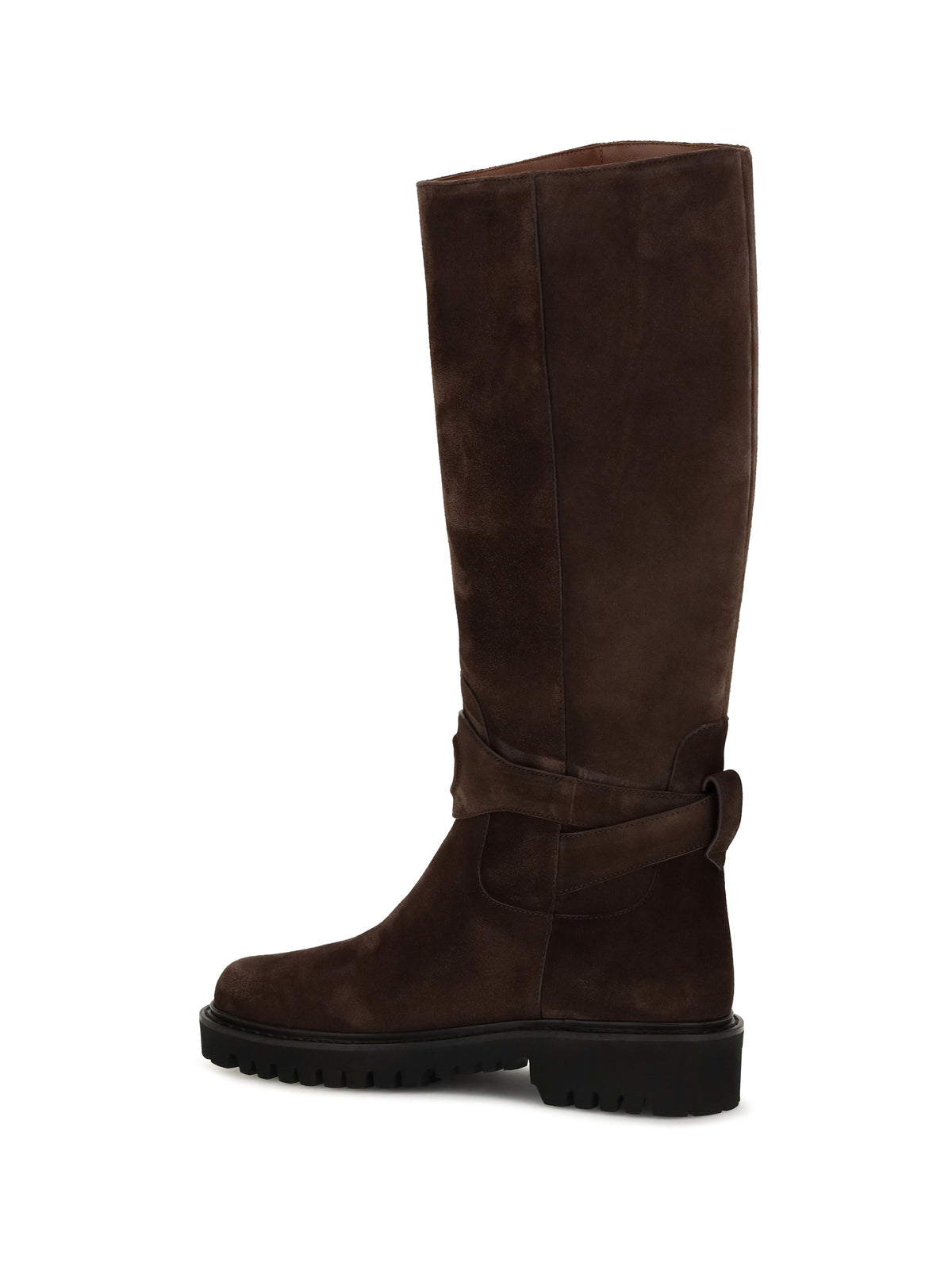 Valentino Garavani VLogo Signature suede High Boots - Ebony Brown