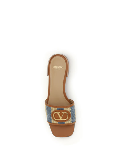 VALENTINO GARAVANI VLogo Signature raffia slide Sandals