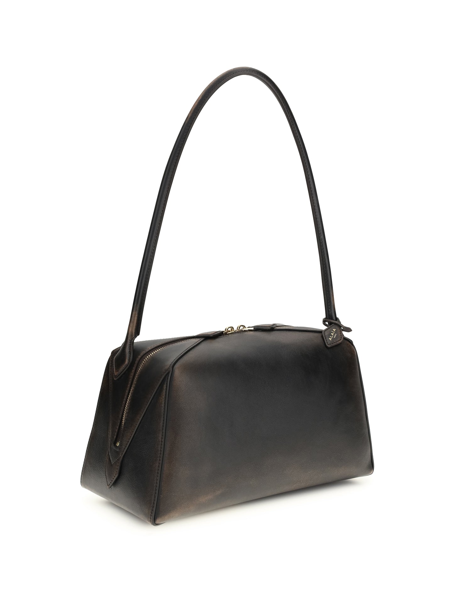 ALAÏA Le Bouledogue Shoulder Bag in aged leather