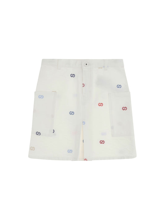 GUCCI GG cotton denim jacquard Skirt for Girl
