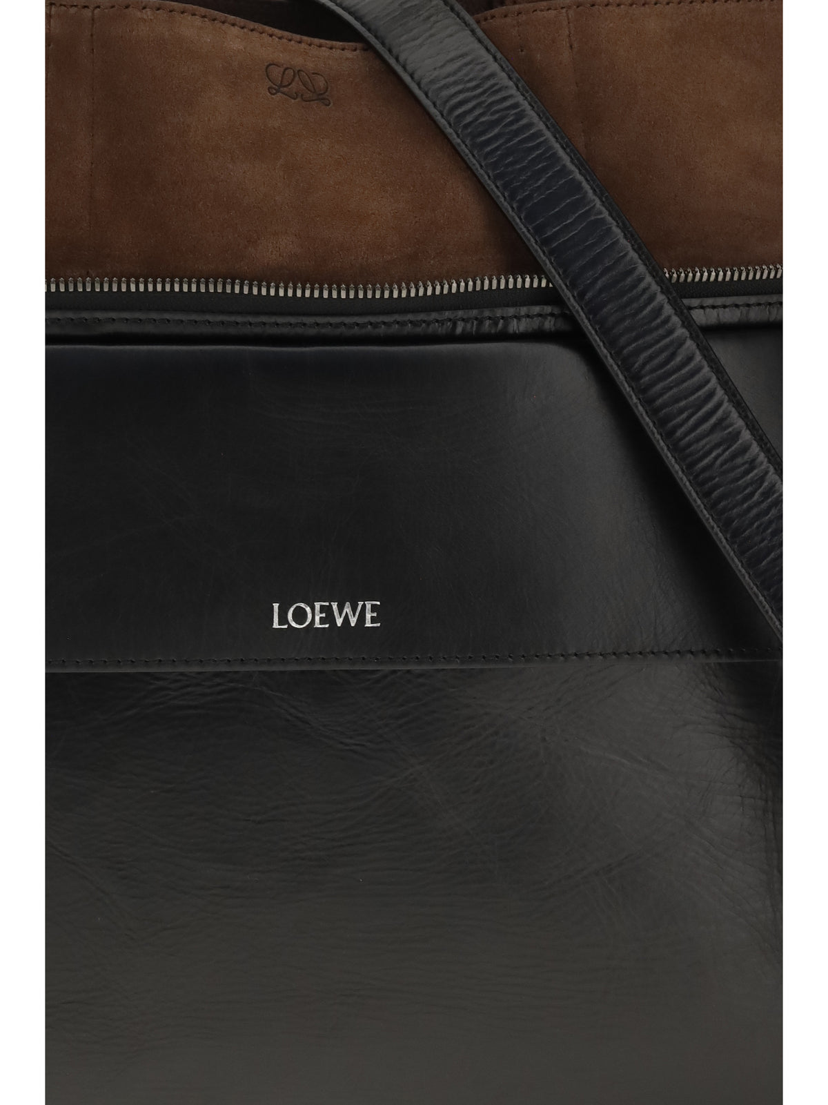 Loewe Small Switch Tote Bag in calfskin - Black/Espresso