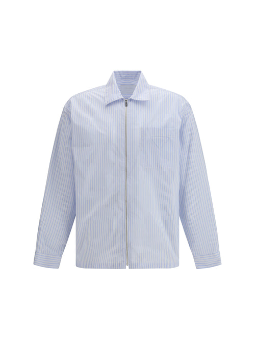 Prada Striped re-nylon Shirt - Bianco+Cielo
