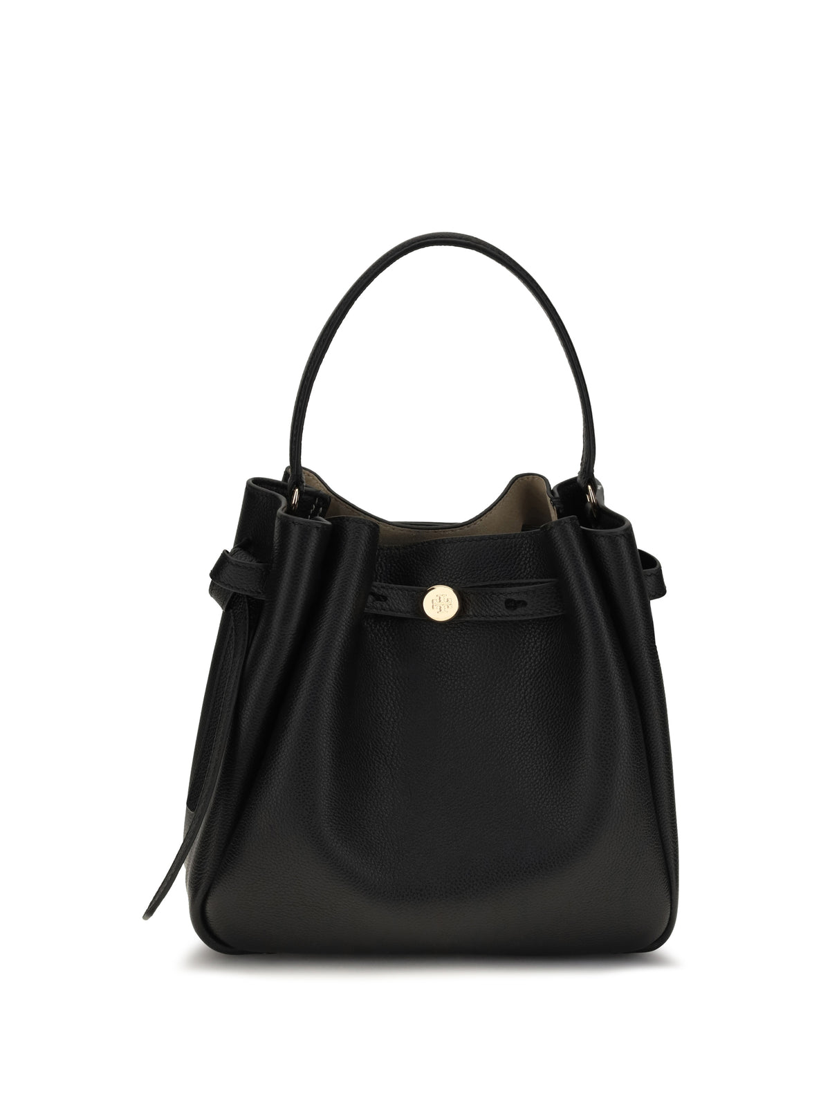Tory Burch Romy Hammered leather Bucket Bag - Black