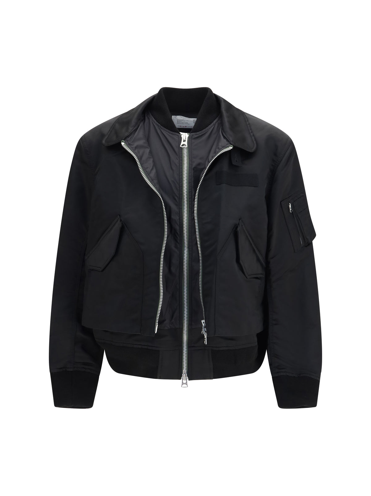 Sacai Cotton chino and nylon twill double Jacket - Black