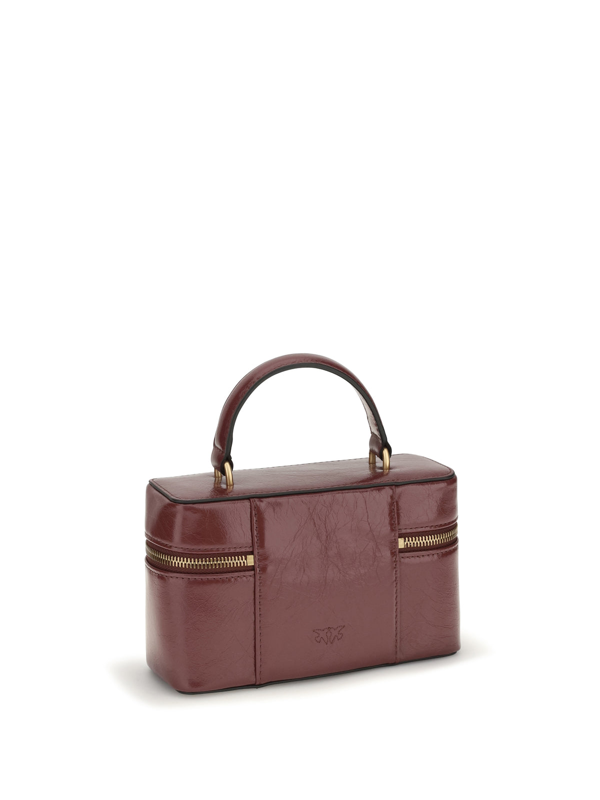 Pinko Vanity Soft Mini Quilted Beauty Case - Ribes Intenso-Antique Gold