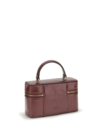 Pinko Vanity Soft Mini Quilted Beauty Case - Ribes Intenso-Antique Gold
