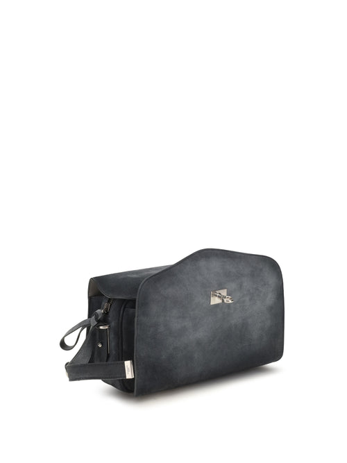 Balenciaga Medium Le 7 Suede Shoulder Bag - Storm Grey/Ash