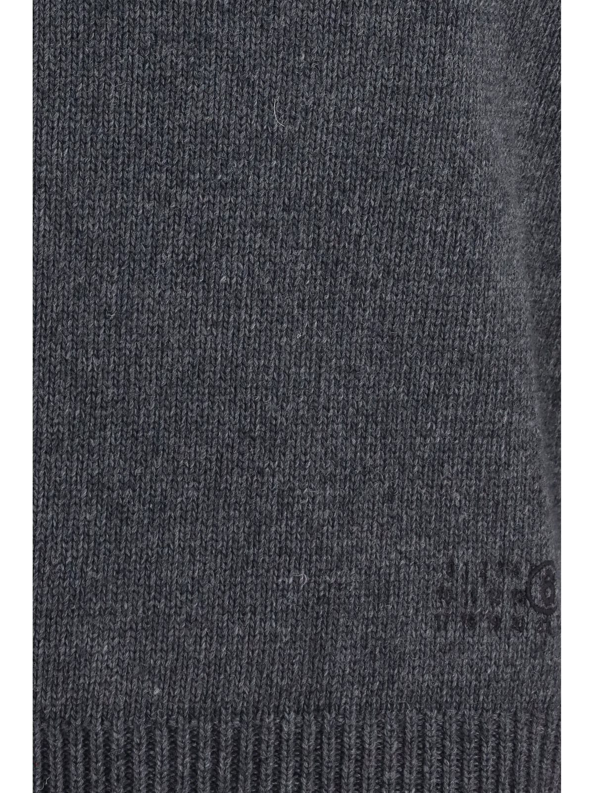 MM6 Maison Margiela Wool crewneck Sweater - Dark Grey Melange