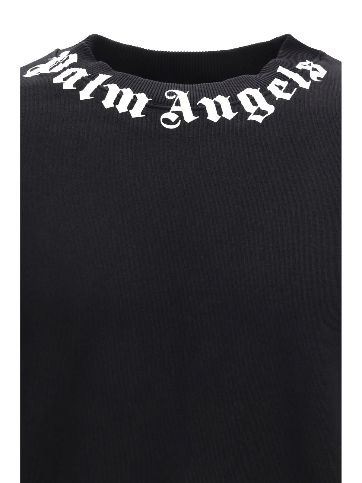 Palm Angels Cotton crewneck Sweatshirt with logo - Black-Off White
