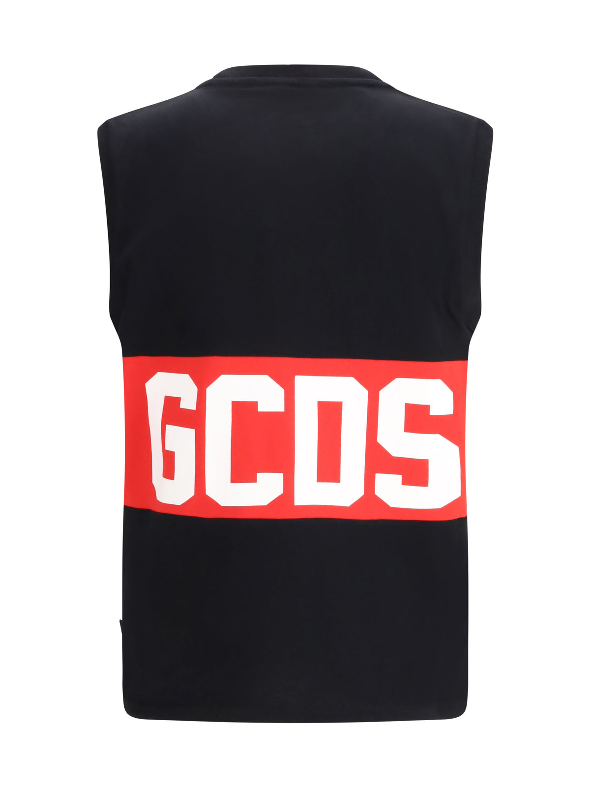 GCDS Tank Top with logo band - Black/Red