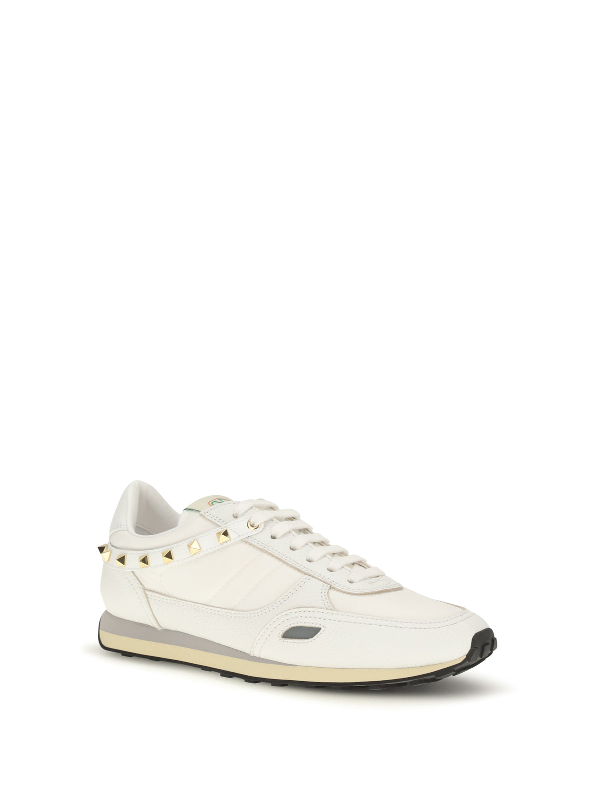 Valentino Garavani Stud Up Sneakers in leather and nylon - White/Bia/Bia/Bia/Grey/P.Grey