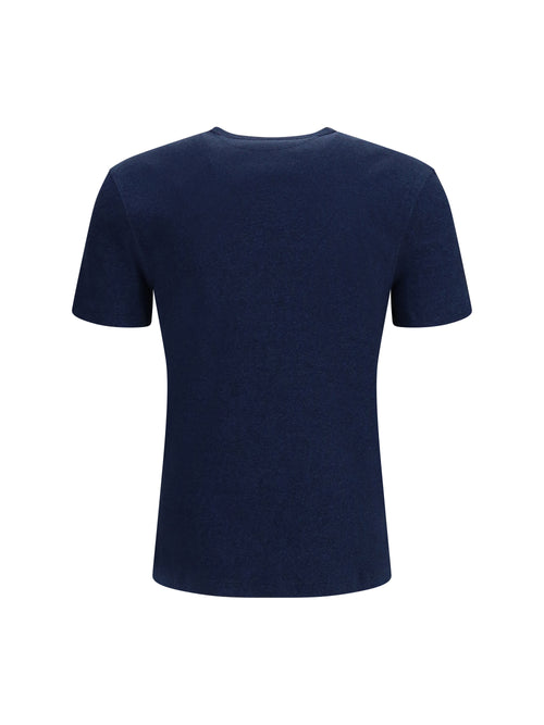Brunello Cucinelli Denim-effect ribbed cotton jersey T-shirt - Navy