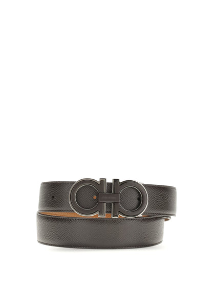 FERRAGAMO Reversible and adjustable Gancini Belt