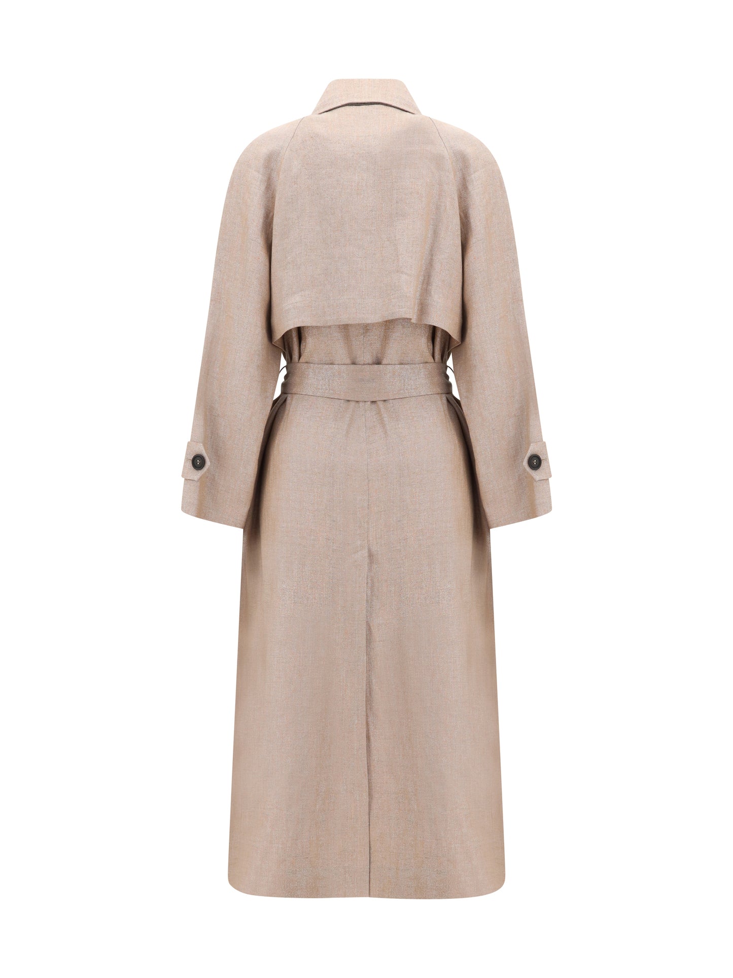BRUNELLO CUCINELLI Linen Trench coat with lurex