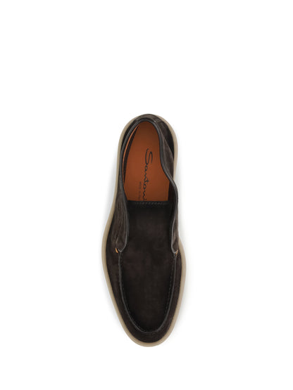 Santoni Digits suede Loafers - Dark Brown