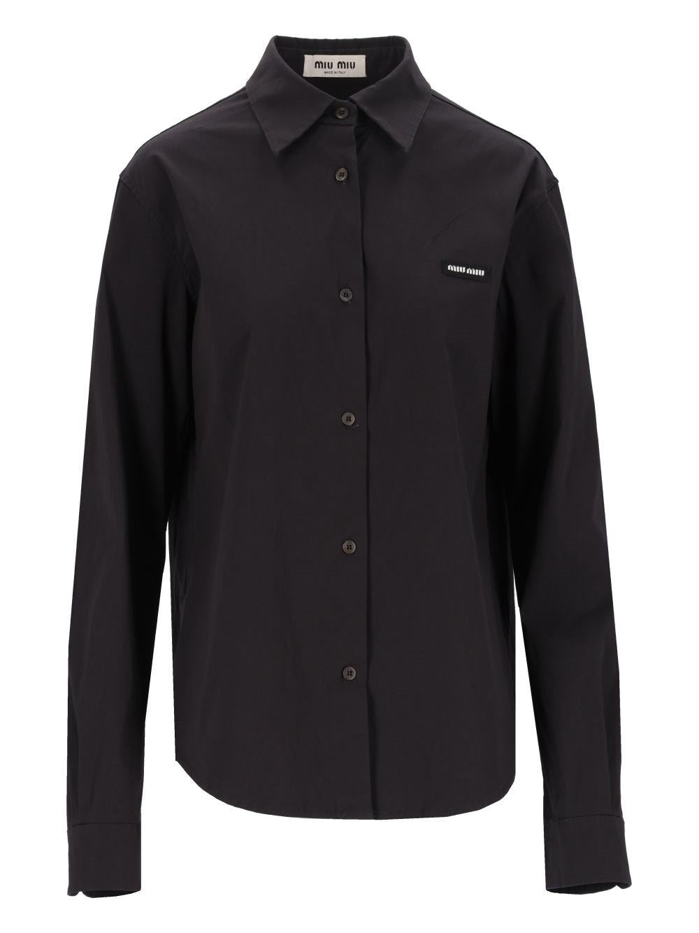 Miu Miu Stretch Poplin Shirt - Black