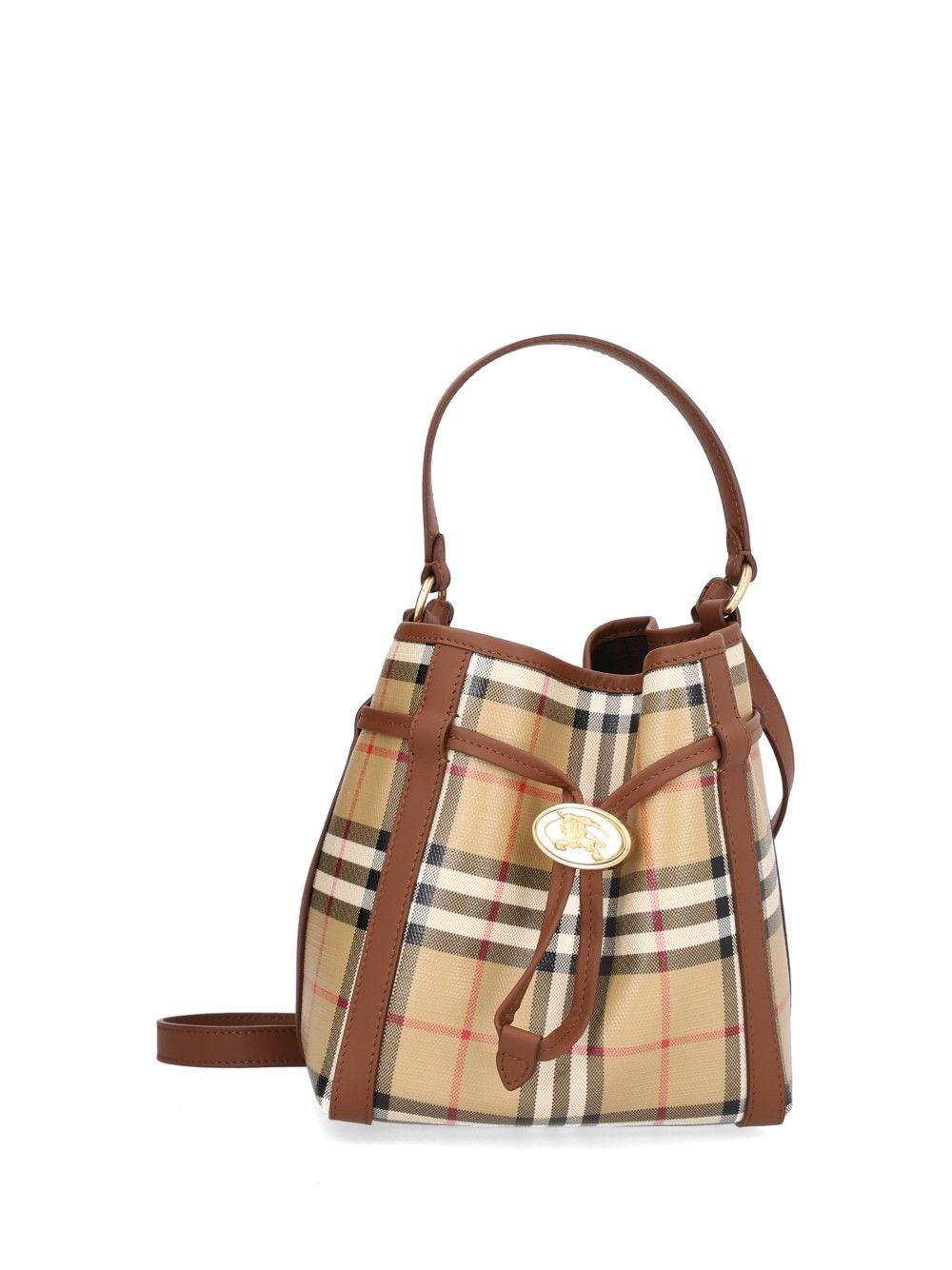 Burberry Mini Check Bucket Bag - Beige