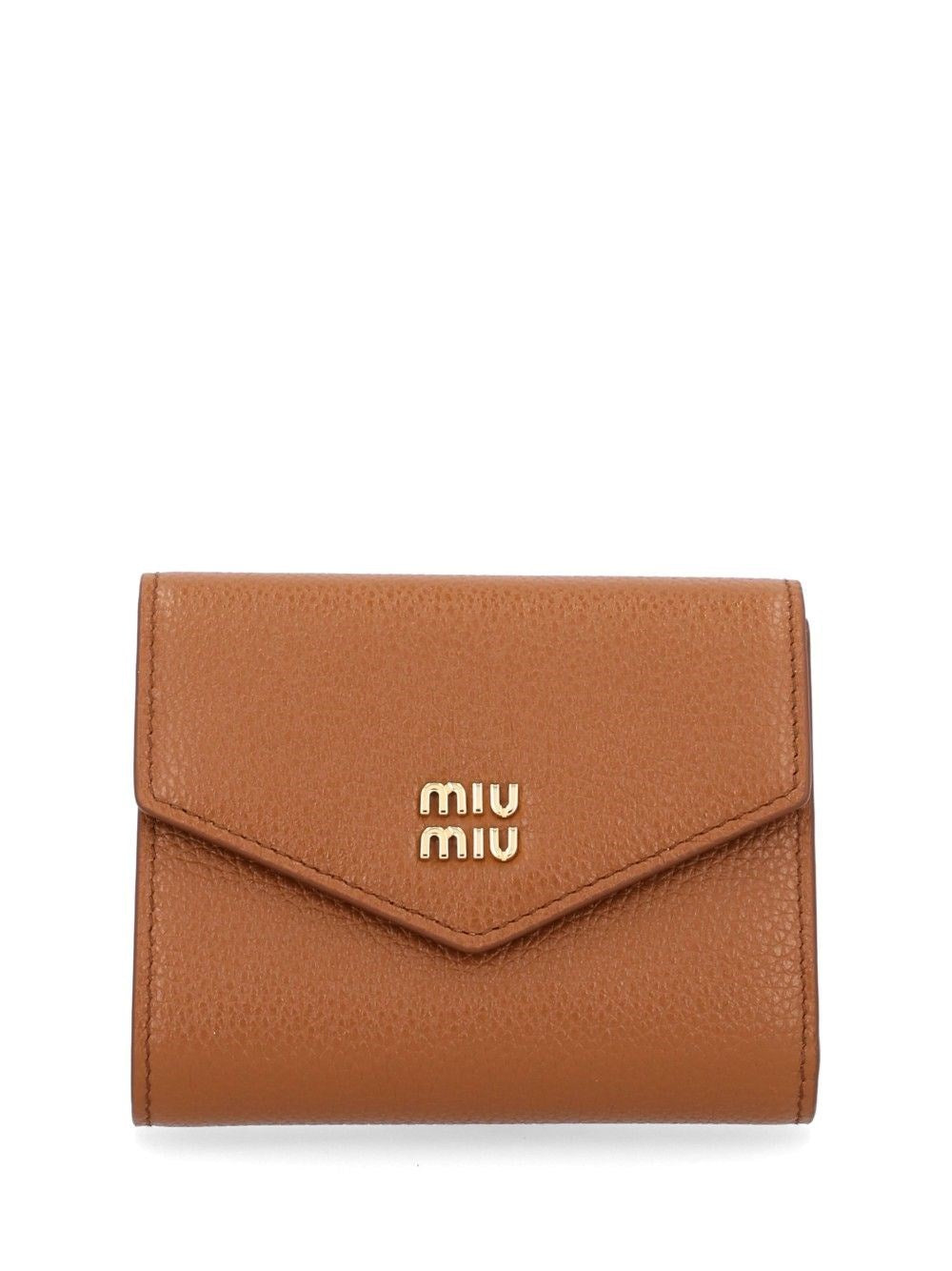 Miu Miu Compact Leather Wallet - Brown