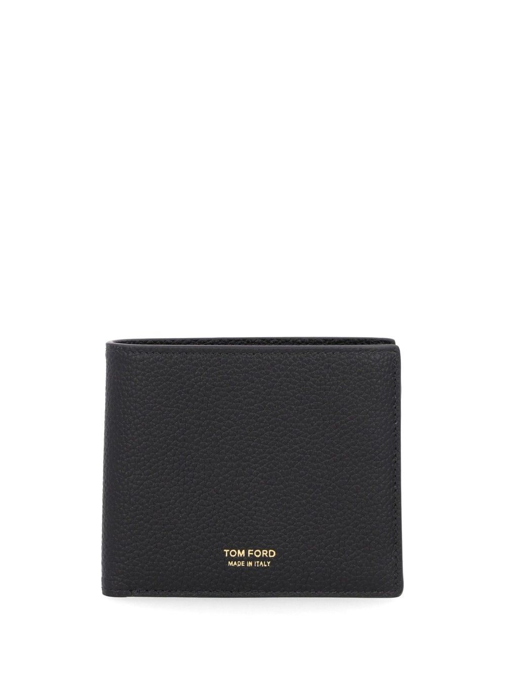 Tom Ford T Line Bi-Fold Leather Wallet - Black