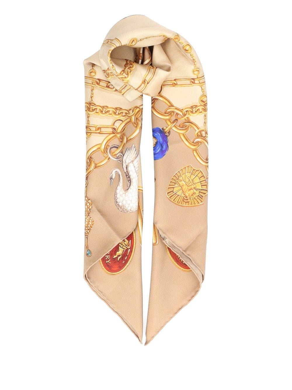 Burberry Check Charm Silk Scarf - Beige