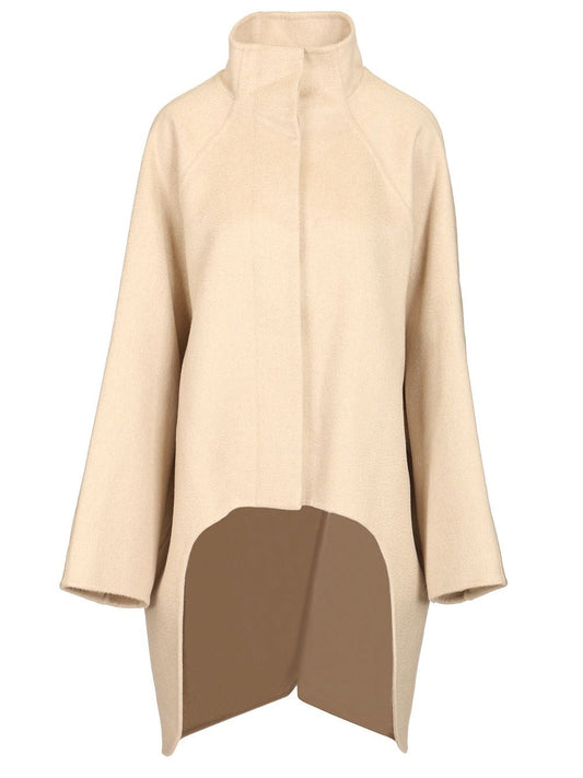 Alaïa Asymmetric Coat - Beige