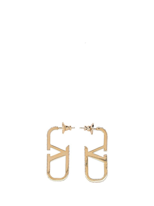 Valentino Garavani Vlogo Signature Earrings In Metal - Gold