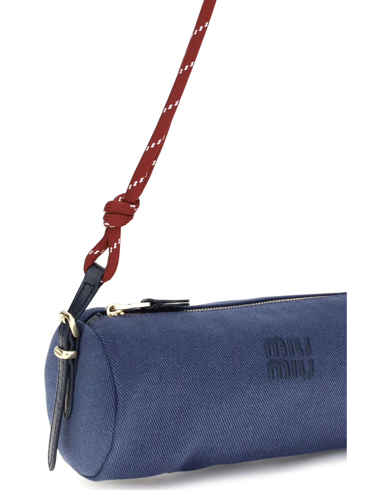Miu Miu Embroidered logo Shoulder Bag - Indaco+Amaranto