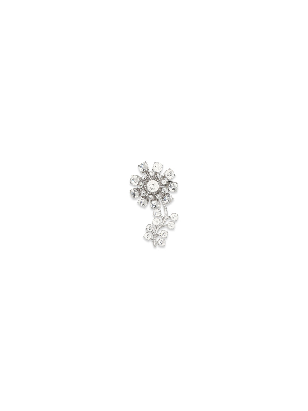 Self-Portrait Crystal Flower Brooch - Silver