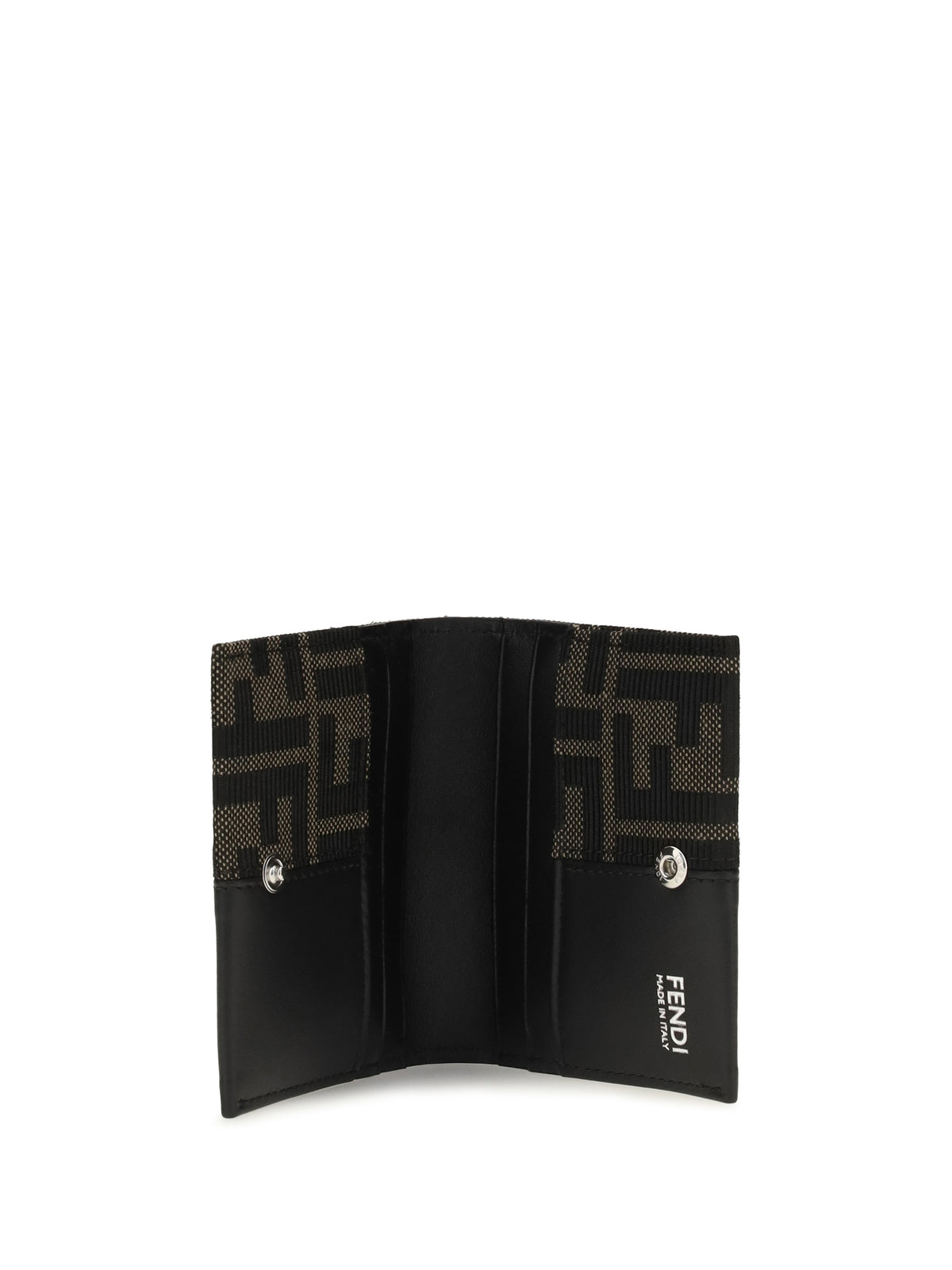 Fendi FF jacquard Card Holder - Nero+Tabacco Moro