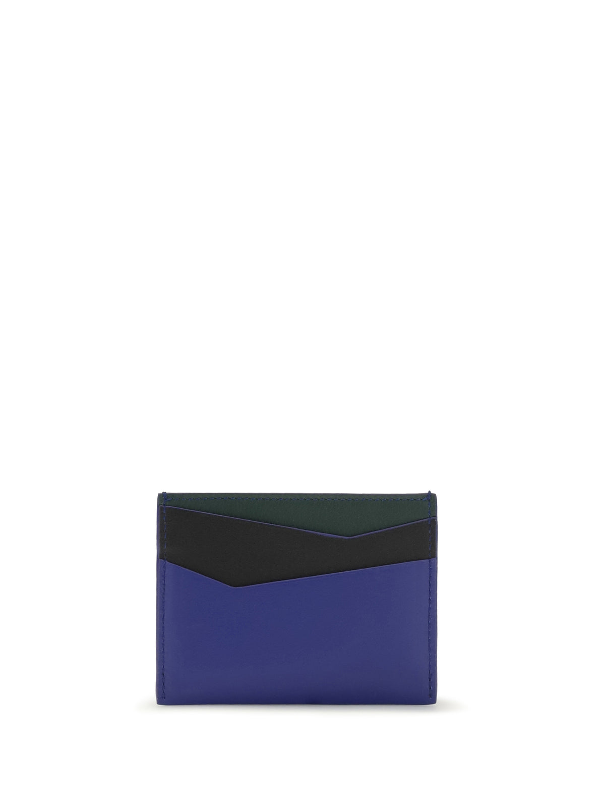 Loewe Puzzle calfskin Card Holder - Black/Stellar Blue