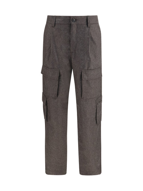 Brunello Cucinelli Virgin wool flannel Cargo Pants - Moro