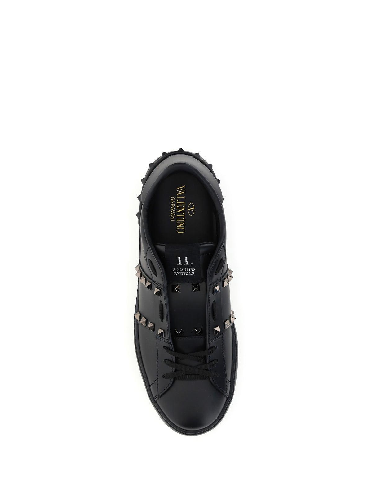 Valentino Garavani Rockstud Untitled calf leather Sneakers - Black/Black
