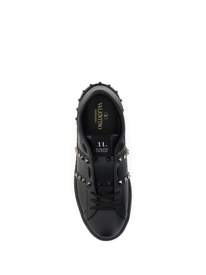 Valentino Garavani Rockstud Untitled calf leather Sneakers - Black/Black