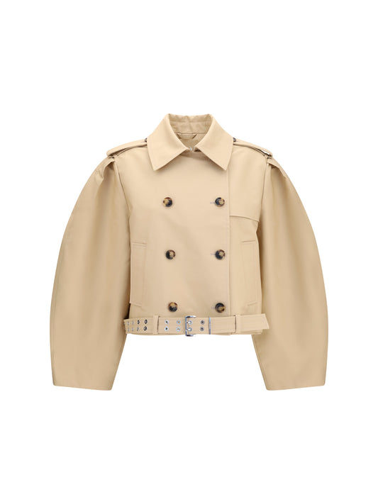 Ganni Double-breasted belted Jacket - Warm Sand