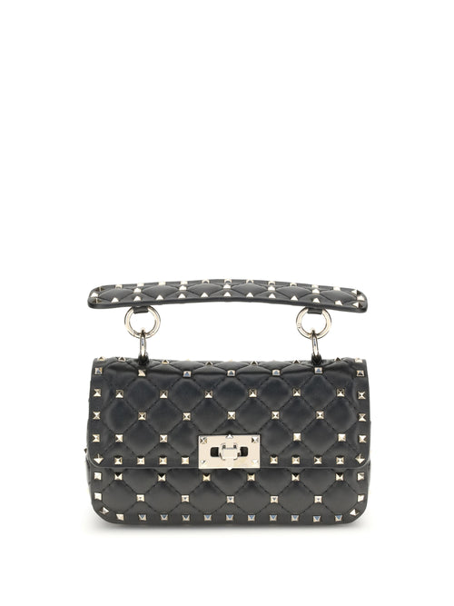 Valentino Rockstud Spike mini Top Handle Bag in nappa - Black