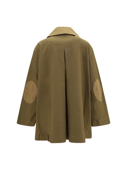 Ganni Oversized cotton Jacket - Military Olive