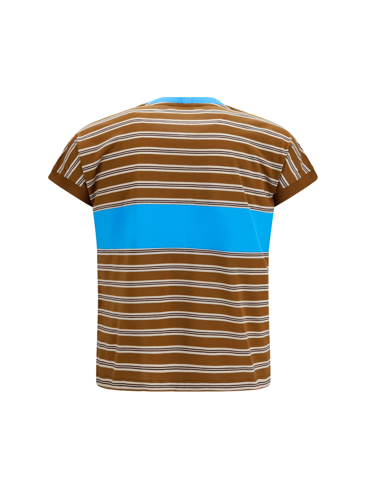 Versace Striped cotton T-shirt - Chestnut/Beige/Chocolate