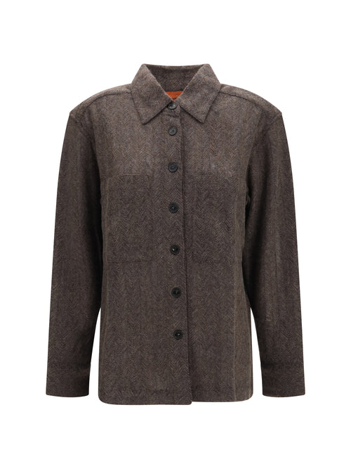 Missoni Cashmere-blend zig zag Shirt - Brown Melange