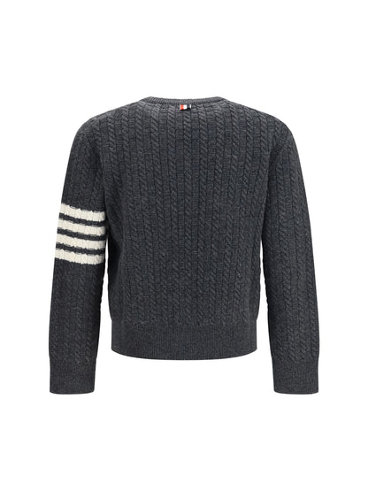 Thom Browne 4-Bar merino wool Sweater with Anchor motif - Dark Grey