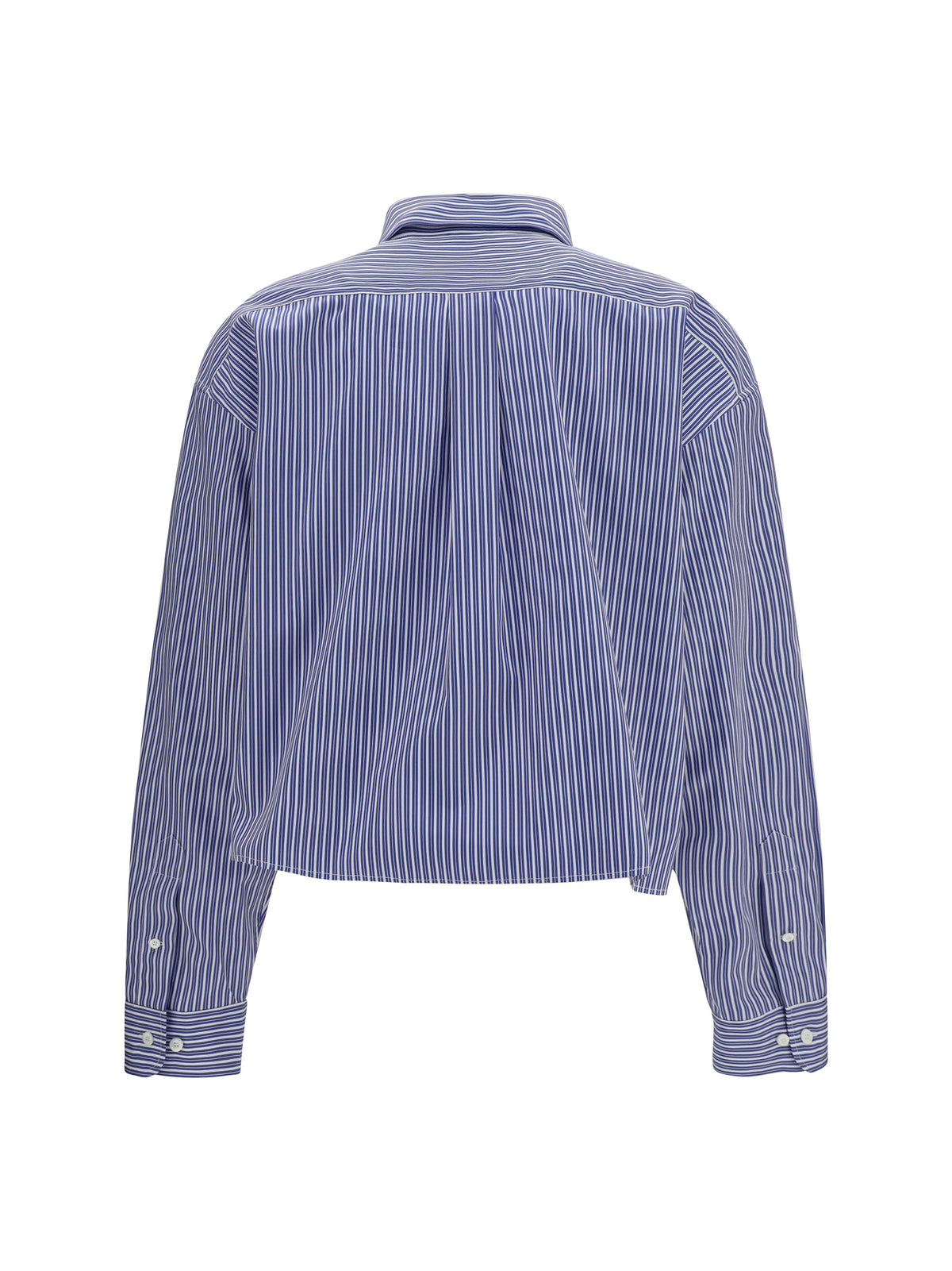 Miu Miu Striped cotton Shirt - Bianco+Cobalto