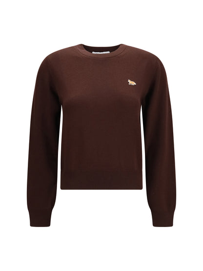 Maison Kitsuné Baby Fox Merino Jumper - Dark Wood