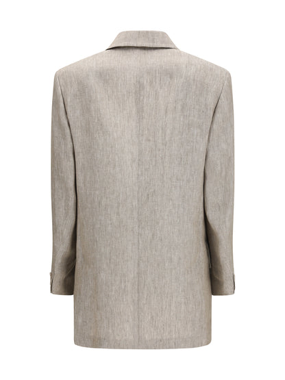 MAX MARA Olimpia double-breasted chevron linen Blazer