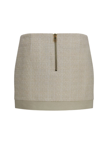 BALMAIN Asymmetric tweed Skirt