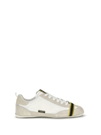 Fendi Wrap suede and fabric Sneakers - Panna+Panna+Uwhite