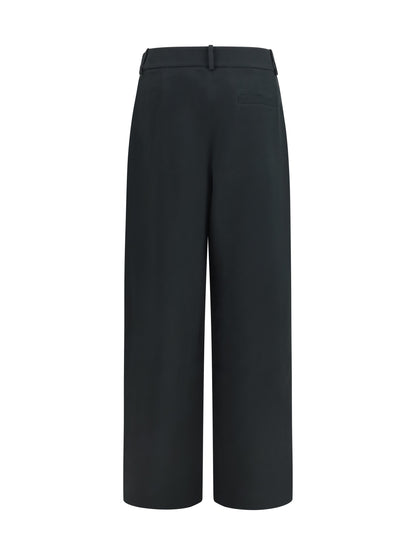 Giorgio Armani High-waisted wide-leg tailored Pants - Swamp